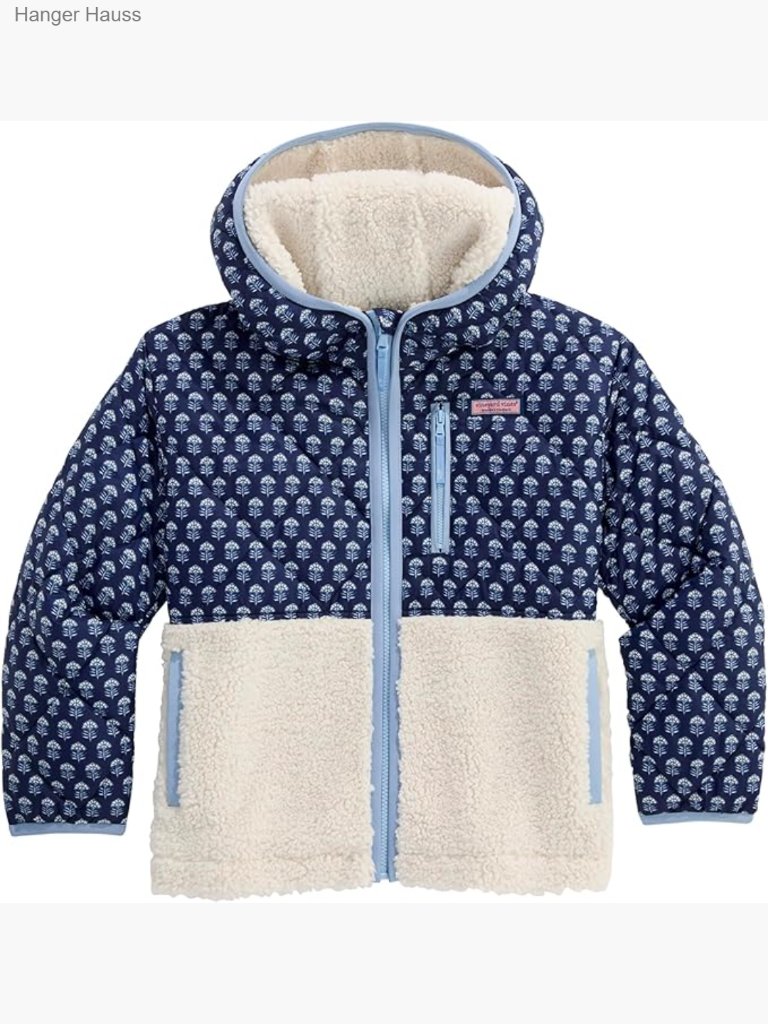 Quilted Fleece Puffer Jacket, High-Pile, Long Sleeve, Zip Closure, Big Kid
